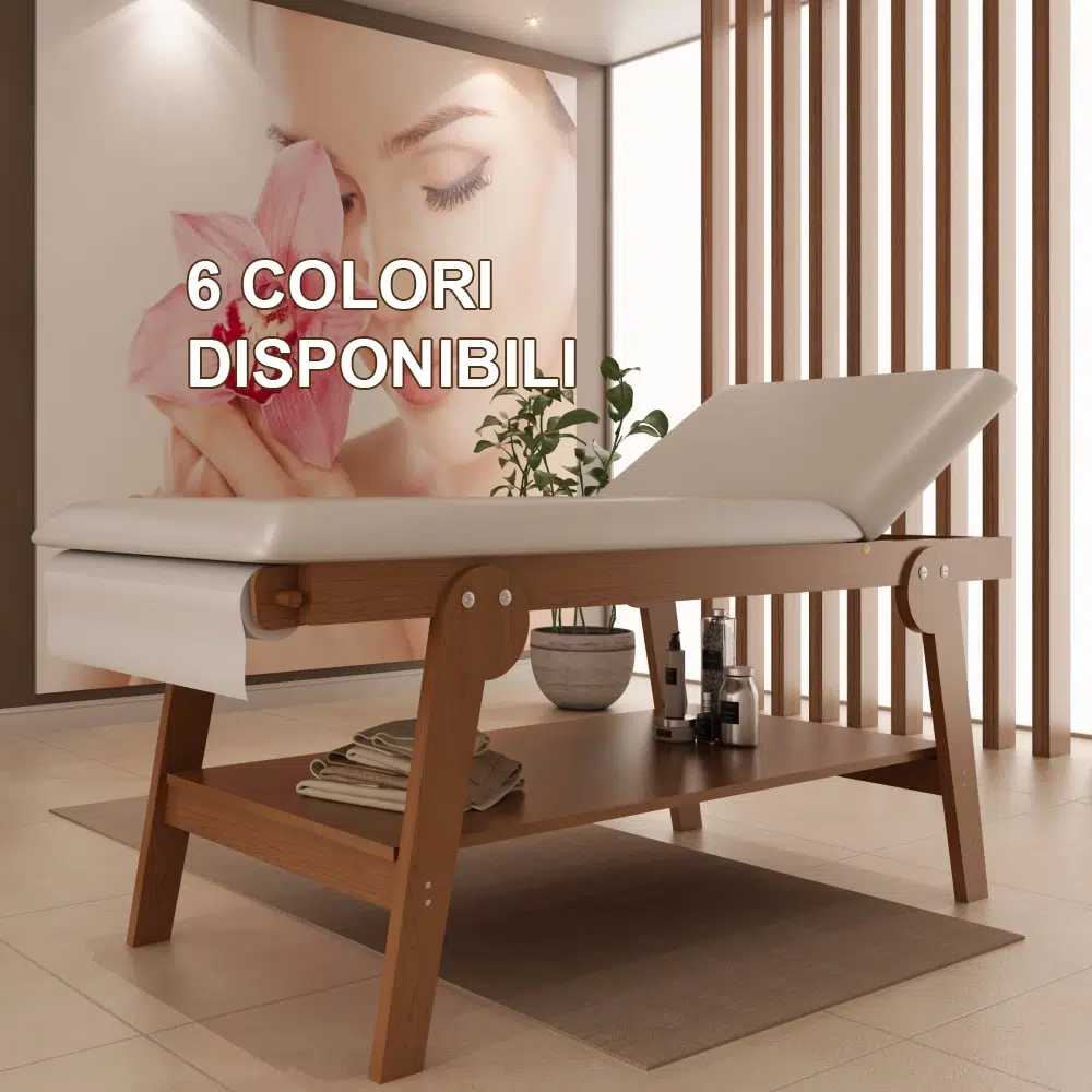 Lettino Medicale o da massaggio in legno naturale Italiano