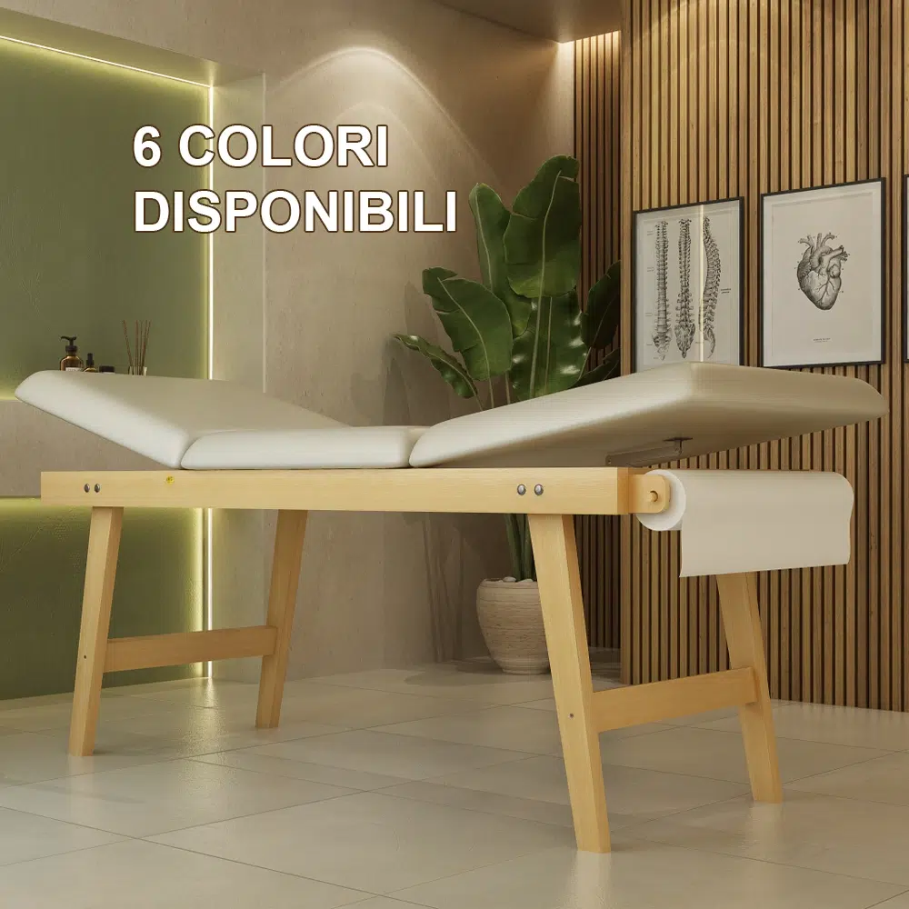 Lettino medicale da massaggio in Legno Massello di Faggio Italiano