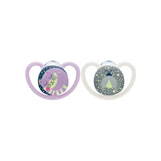 Nuk Silicone Lecca Notte 0-6M Fille 2 Unità