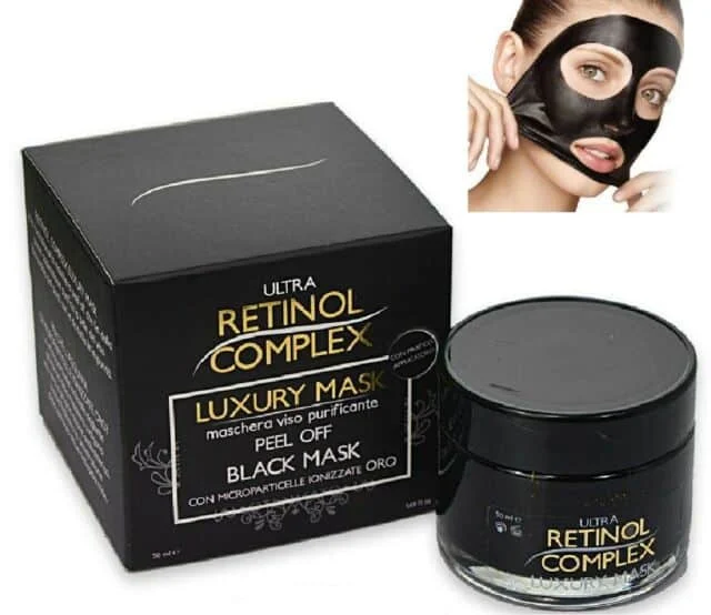 BLACK MASK GOLD MASCHERA VISO MICROPARTICELLE IONIZZATE ORO RETINOL COMPLEX