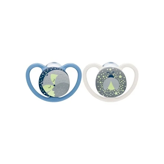 Nuk Silicone Lecca Notte 6-18M Garc 2 Unità