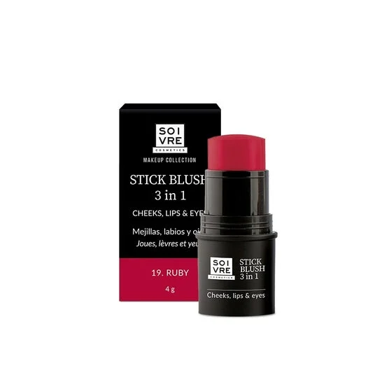 Soivre Cosmetics Blush 3 In 1 Mejillas Labios y Ojos Ruby 4g