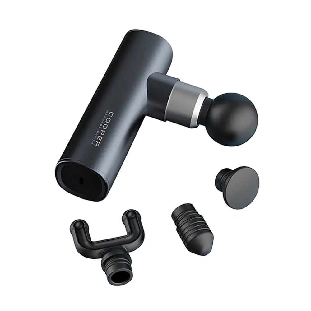 Massage Gun Portatile – Compatto con 4 Testine e 3 Velocità USB
