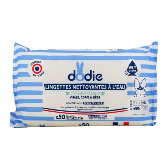 Dodie Toallitas Limpiadoras al Agua Compostables 50uds