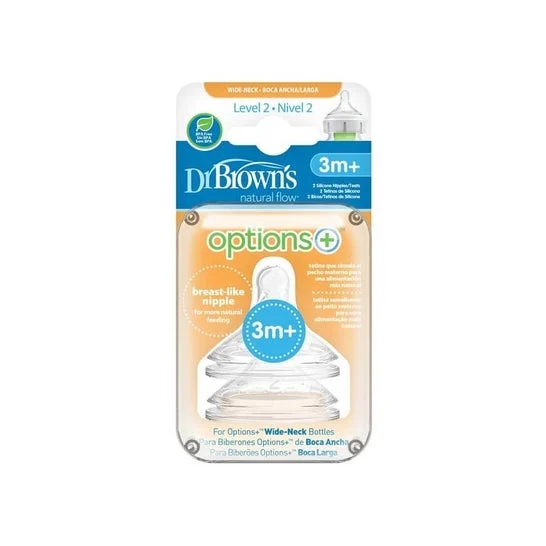Dr Brown in silicone capezzolo naturale bocca larga naturale flusso naturale 2uds
