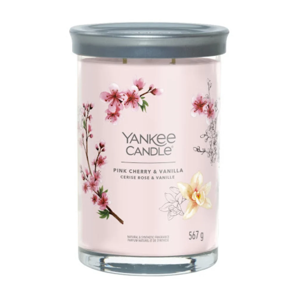 Yankee Candle Candela Tumbler Signature Pink Cherry & Vanilla (ciliegie rosa e vaniglia) - 567,0 g