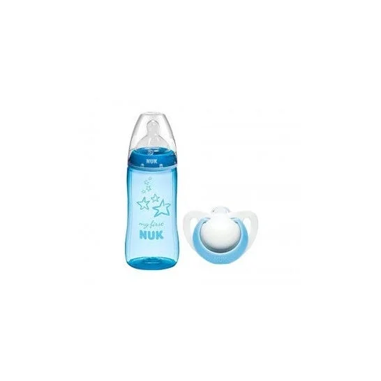 Nuk Il mio primo Biberon Nuk + Succhietto 0-6m Blu