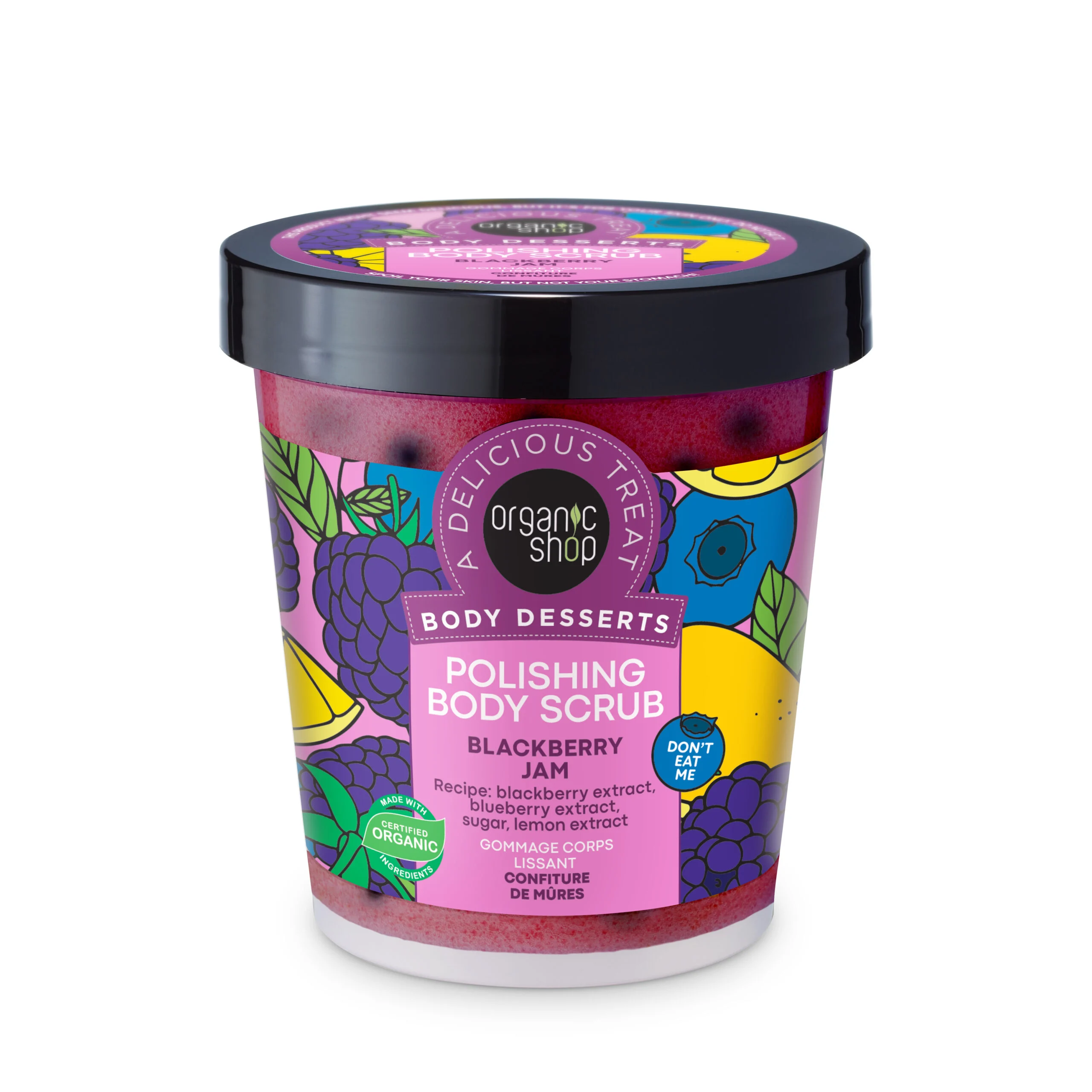 ORGANIC SHOP Body Desserts Blackberry Jam – Scrub Corpo Lucidante