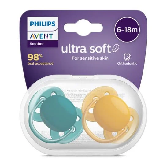 Philips Avent Ultra Soft Silicone Pacifier 6 - 18 mesi 2 Unità