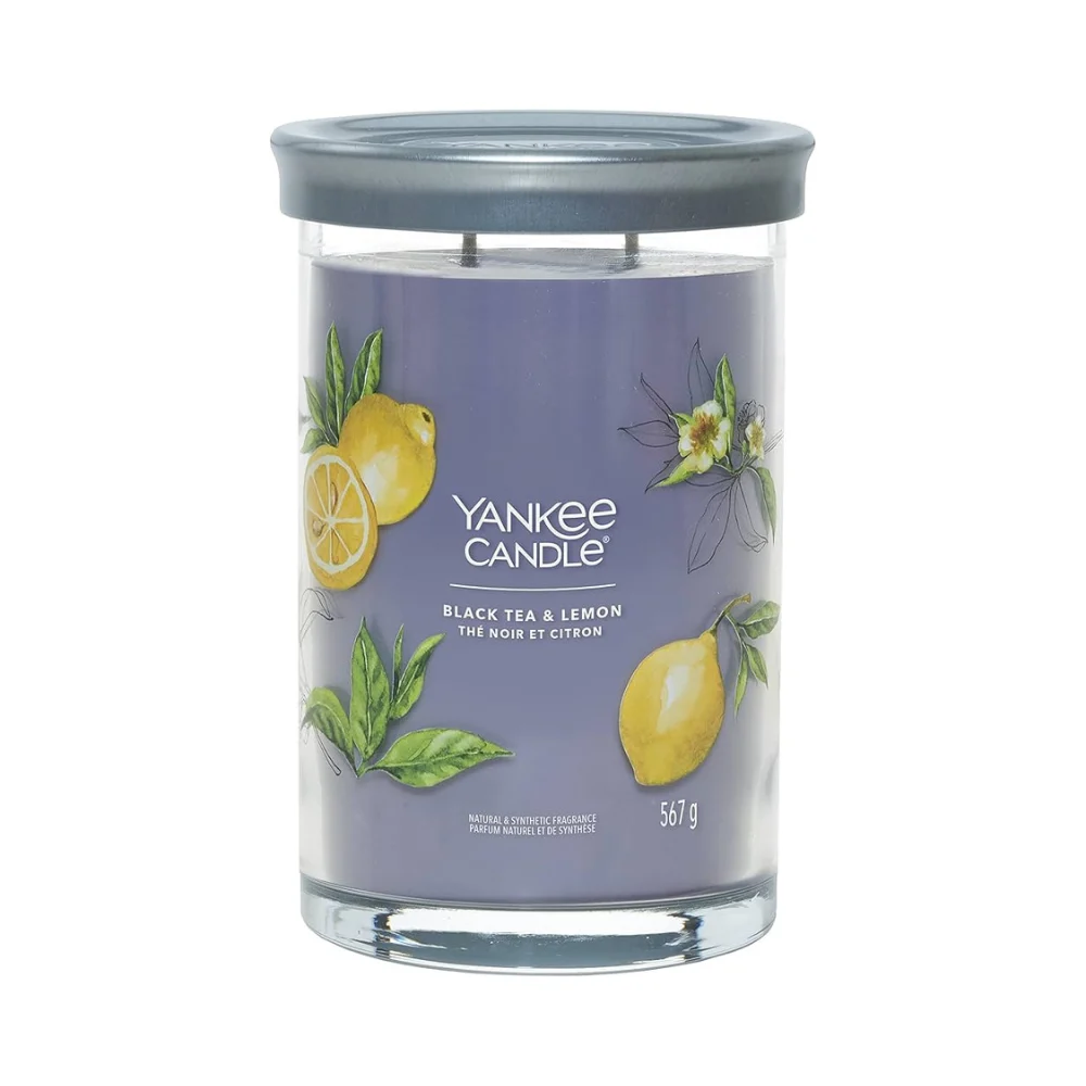Yankee Candle Candela Tumbler Black Tea & Lemon Signature (tè nero e limone) - 567g