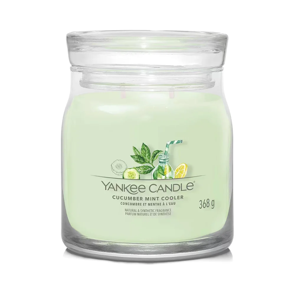 Yankee Candle Candela Signature Cooler alla menta e cetriolo (limonata alla menta e cetriolo) - 567g