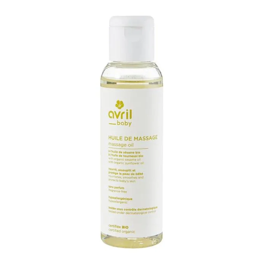 Avril Olio da massaggio all'olio di sesamo e olio di semi di girasole bio Bebe 100ml