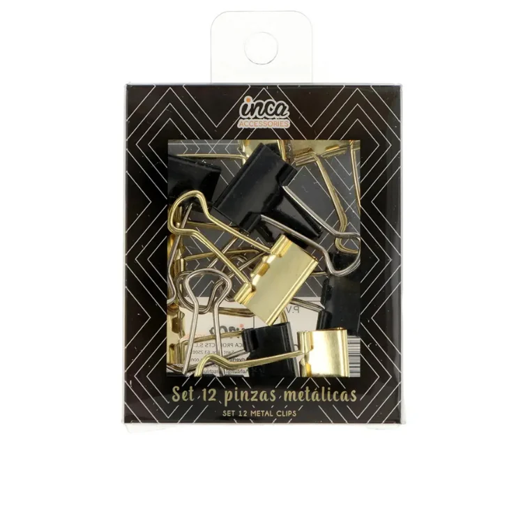 Pinzette Inca in metallo nero e oro 1,9 cm 12 Unità