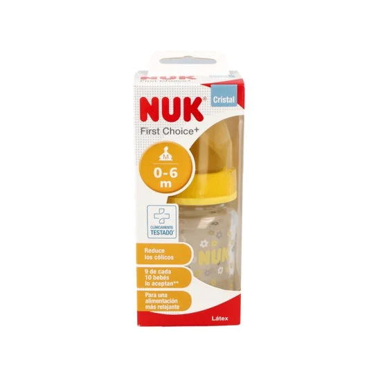 Nuk capezzolo in lattice bocca larga bottiglia di vetro dimensioni 1 125ml