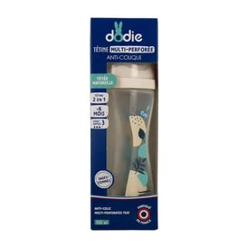 Dodie Biberón Tetina Multiperforada Flujo 3 +6M Azul 330ml