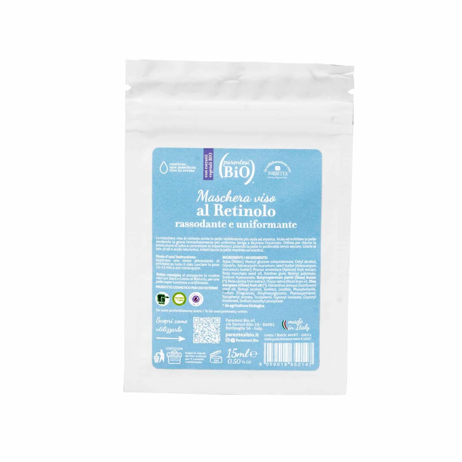 PARENTESI BIO Retinolo – Maschera Viso al Retinolo