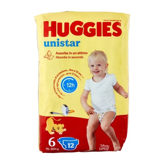Huggies Unistar Pannolino Taglia 6 15-30kg 12 Unità