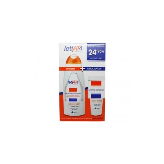 Leti AT4 Atopic Skin Pack Dermo-Oily Bath Gel + Crema idratante