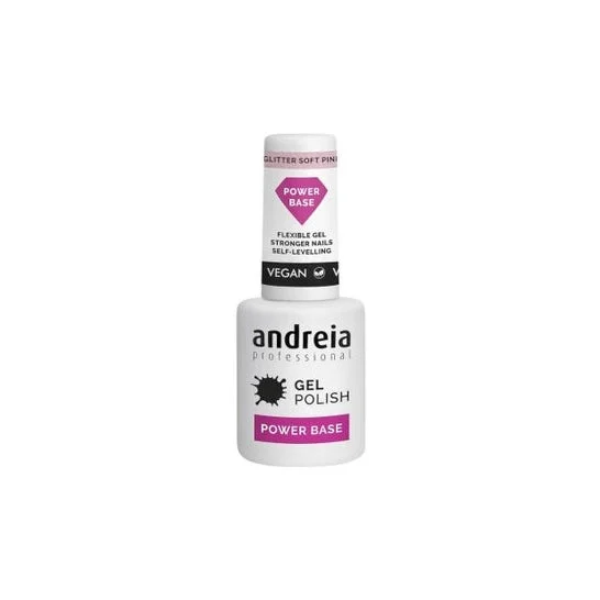 Andreia Professional Gel Polish Power Base Glitter Soft Pink 105ml