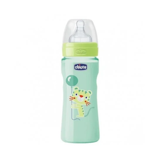 Biberon Chicco Pp T in silicone a flusso rapido blu 4m + 330ml