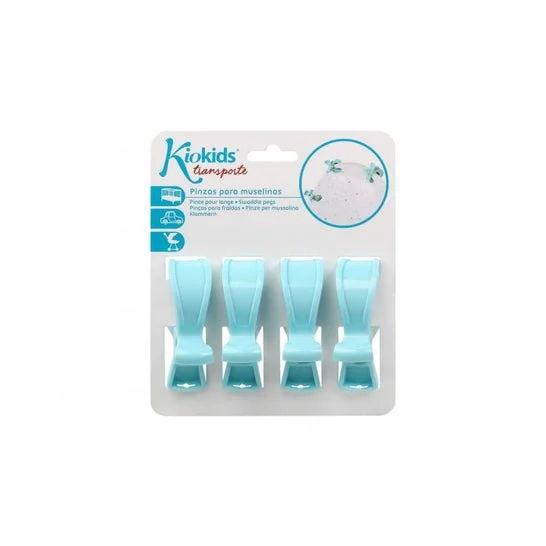 Kiokids Set di pinze di mussola in blu 4 pezzi