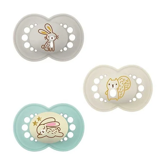 MAM Set Chupetes Silicona Day & Night +6m 3uds