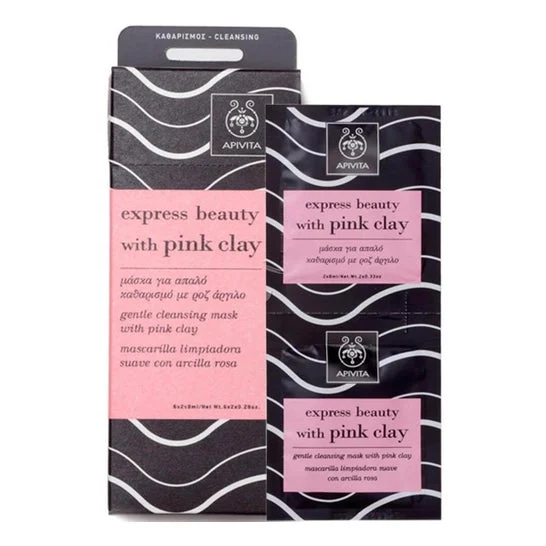 Apivita Express bellezza argilla rosa pulizia maschera 2udsx8ml