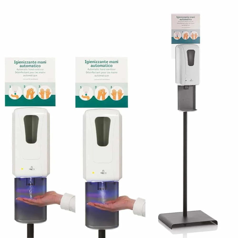 Distributore Sanificatore mani automatico con torretta sensore mani
