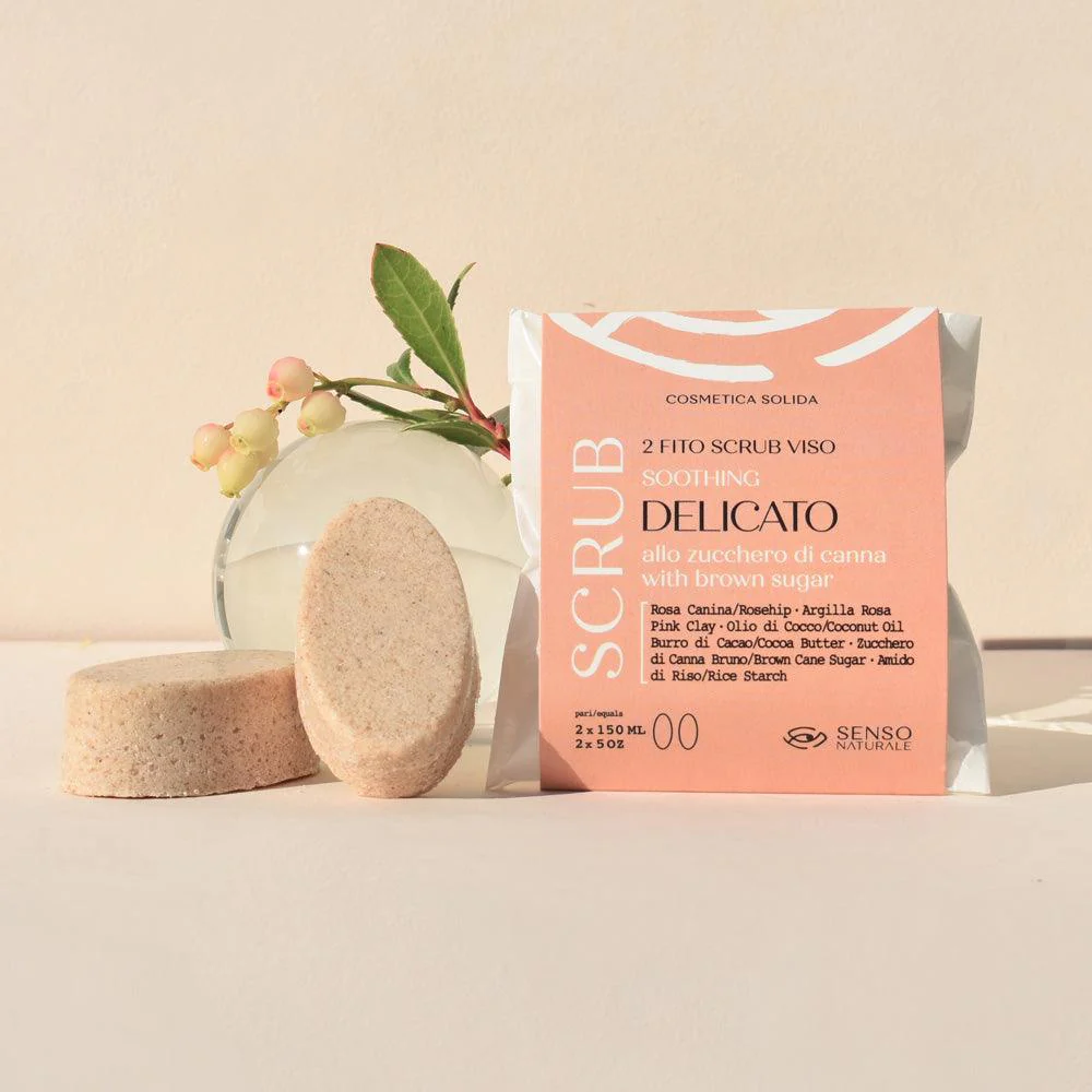 SENSO NATURALE 2 Scrub Solidi Viso allo Zucchero di Canna Bruno