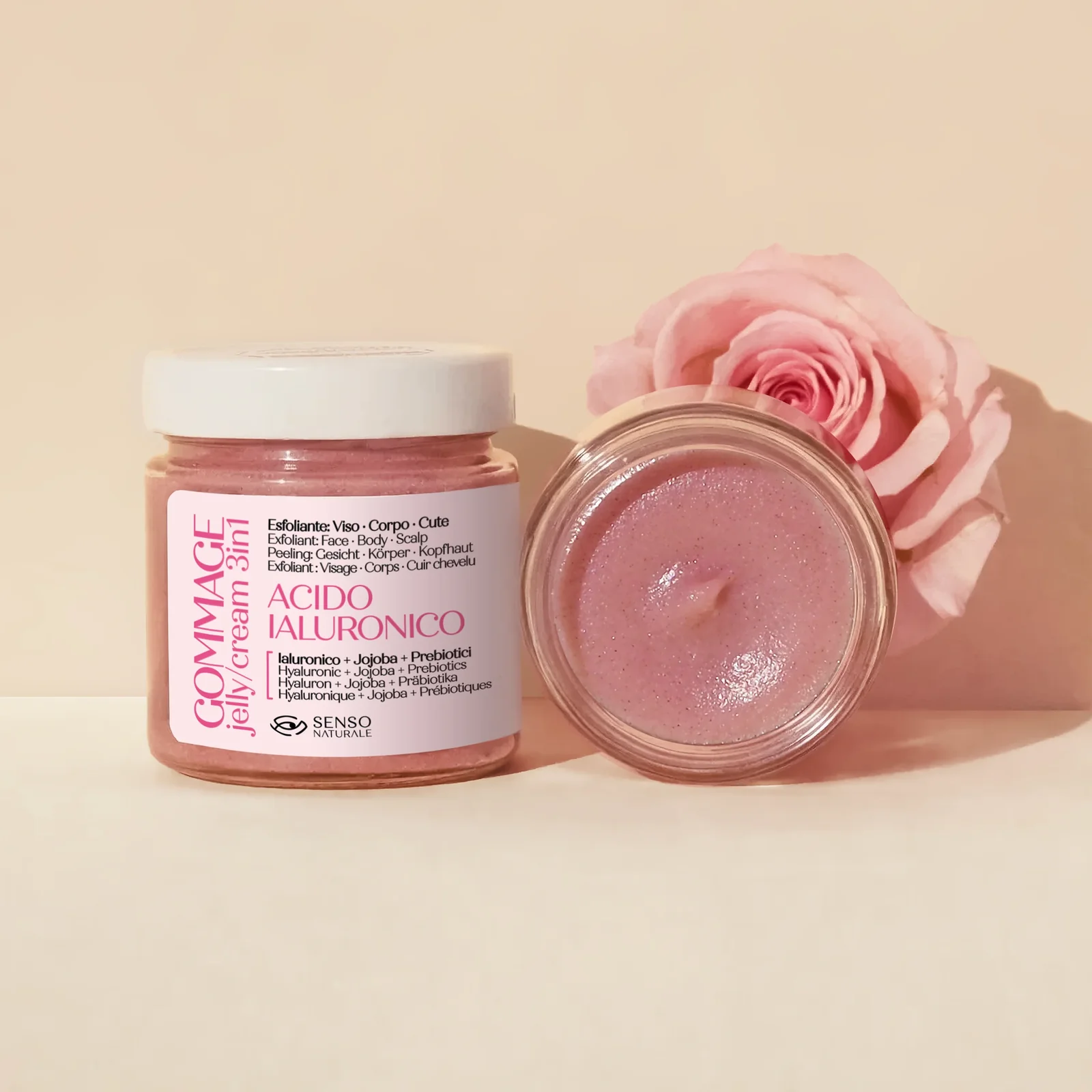 SENSO NATURALE Gommage Jelly Cream 3 in 1 – Acido Ialuronico