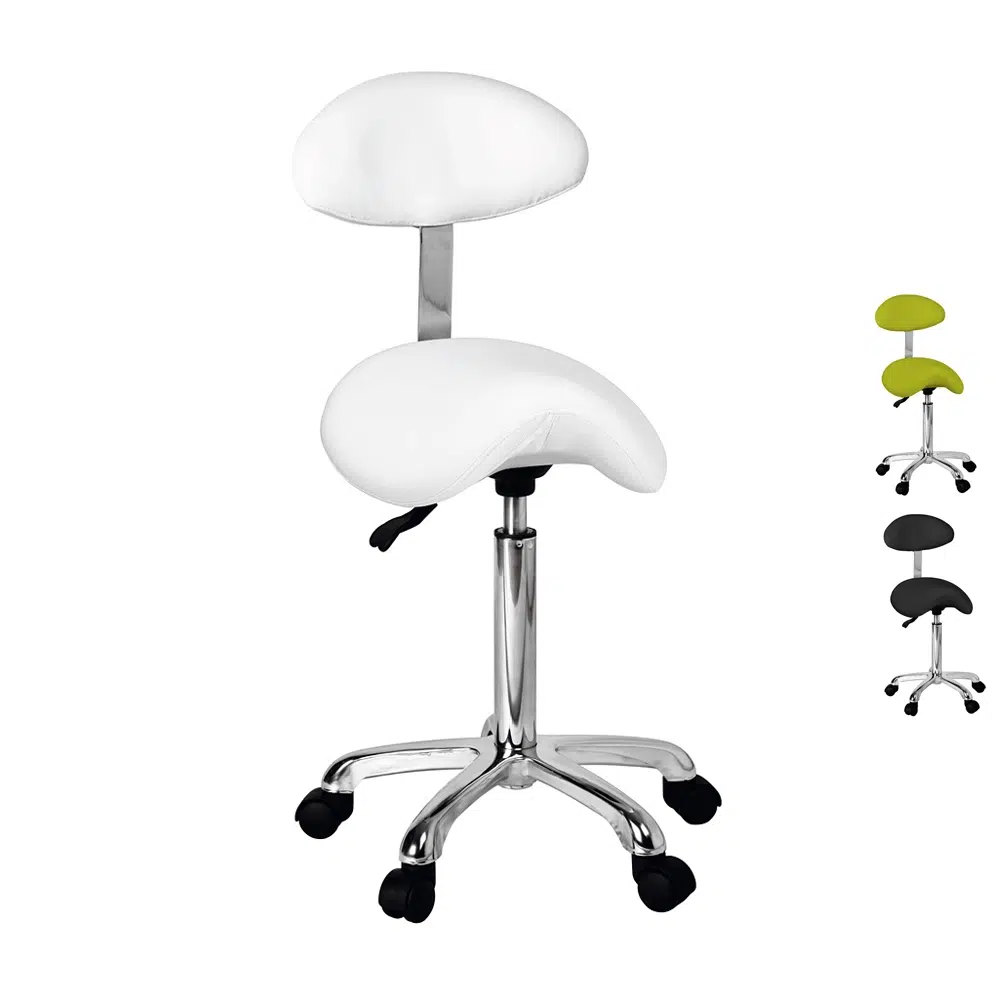 Sgabello a Sella con Schienale Ovale – Design Ergonomico per il Massimo Comfort