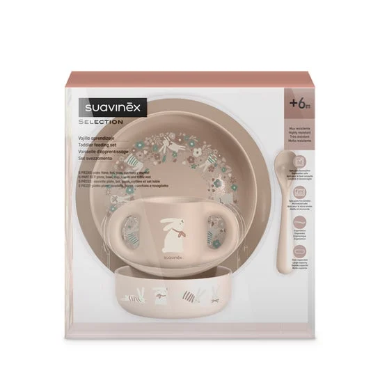 Suavinex® stoviglie per l'apprendimento rosa