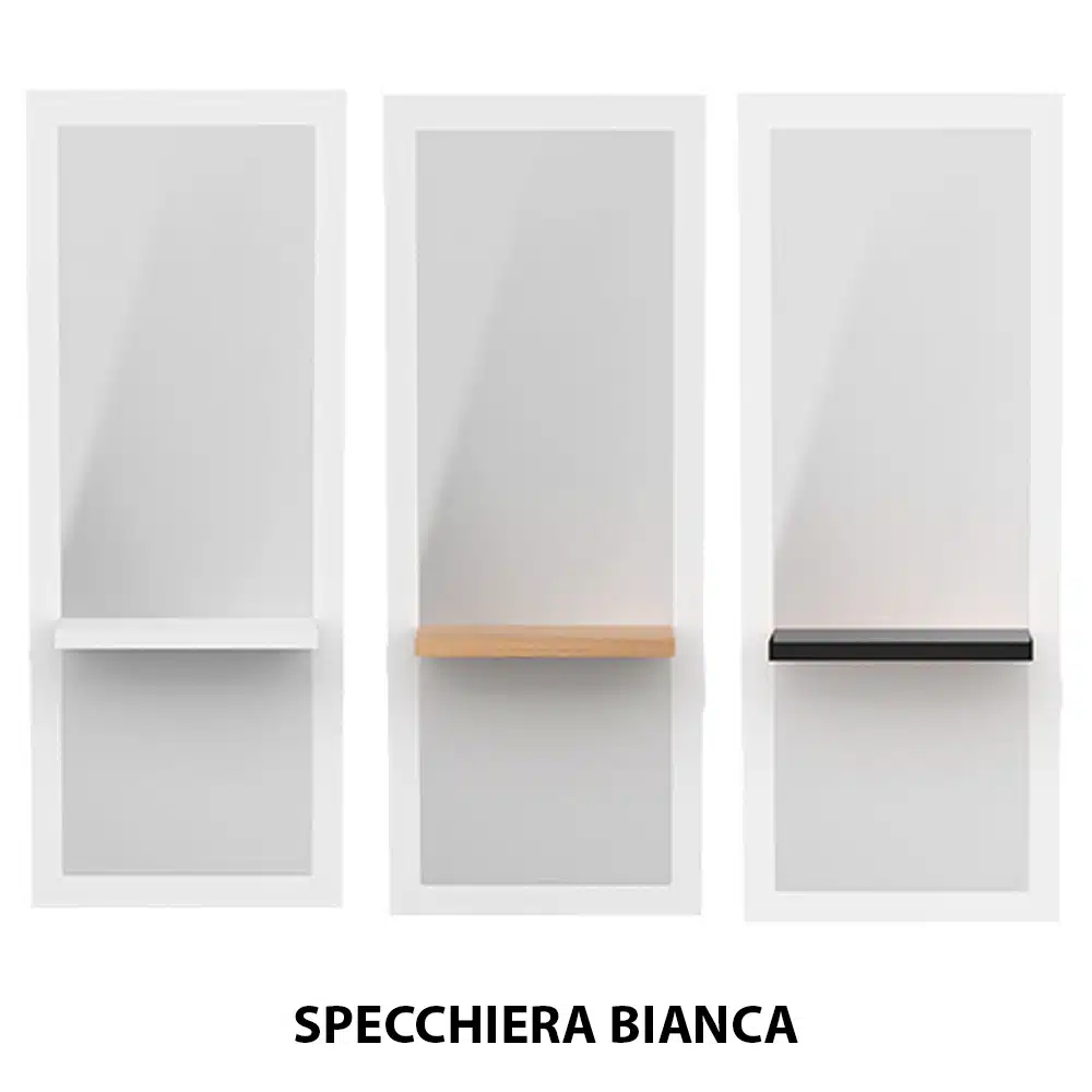Specchio specchiera per parrucchiere barbiere in legno binca DEECO KROZ TIBIM DI MUDI