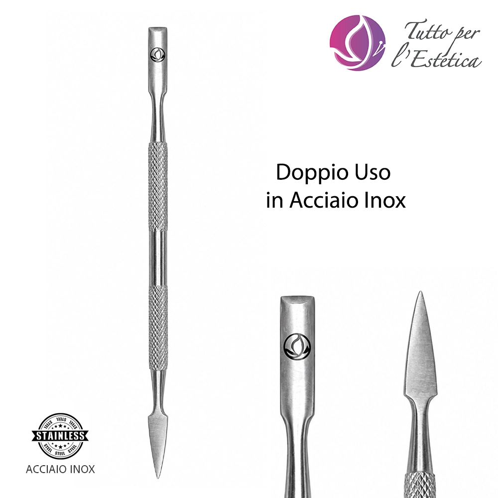 Spingipelle Spingicuticole Professionale Doppio Uso in Acciaio Inox Tuttoperlestetica
