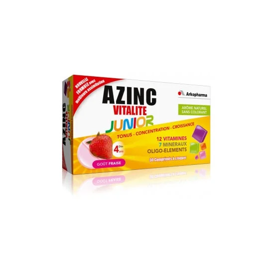 Arkopharma Azinc Optimal Junior Tablets - Crunch Got Strawberry Bottle of 30