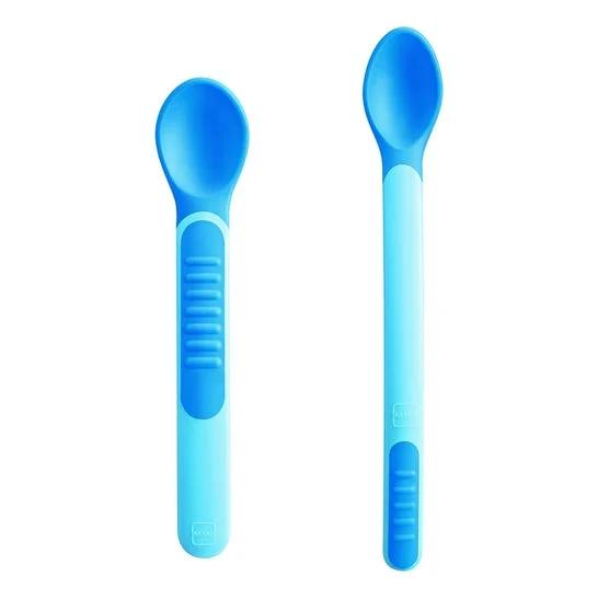 Mam Heat Sensitive Spoon & Cover Cuchara Sensible Azul 2 uds