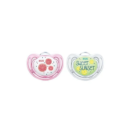 Nuk Silicone Pacifier Fruits Day&Night 2 Unità 0-6 Mesi 1 pezzo