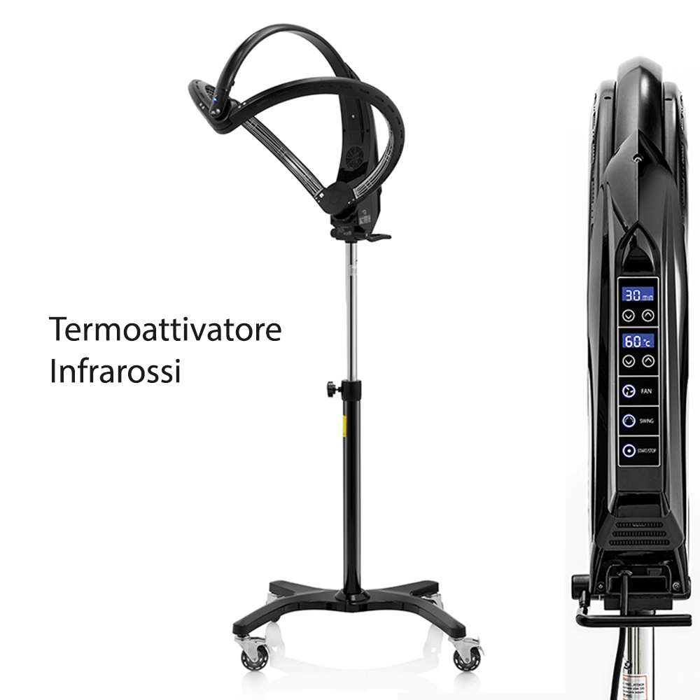 Casco per parrucchiere Termoattivatore Infrarossi SATURN – Dryer Professionale per Parrucchieri e Saloni