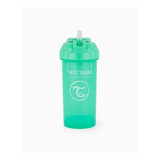TwistShake tazza con cannuccia verde pastello 360ml