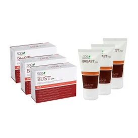500Cosmetics Breast Triple Breast Packs 3x60Caps+ Cream 3x100ml