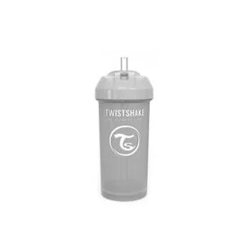 Tazza Twistshake con cannuccia Grigio pastello +6m 360ml