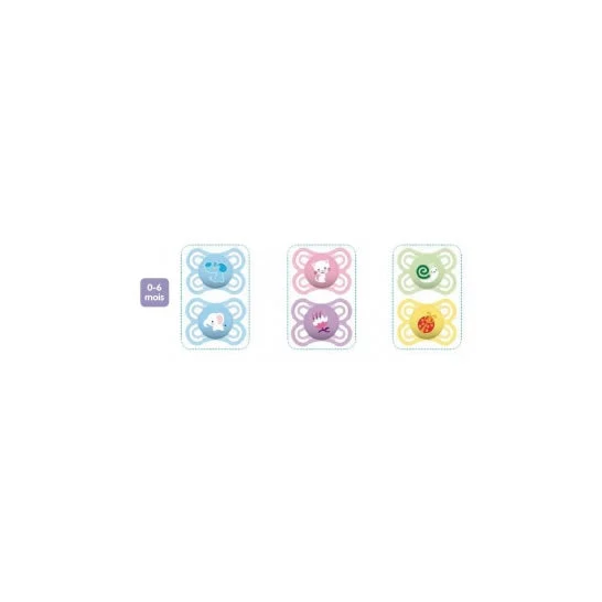 Mam Pacifier Perfetto 0 6 mesi in silicone Bote Silicone Bote Strilisation Strilisation Strilisation Coloris Alatoire Lot 2