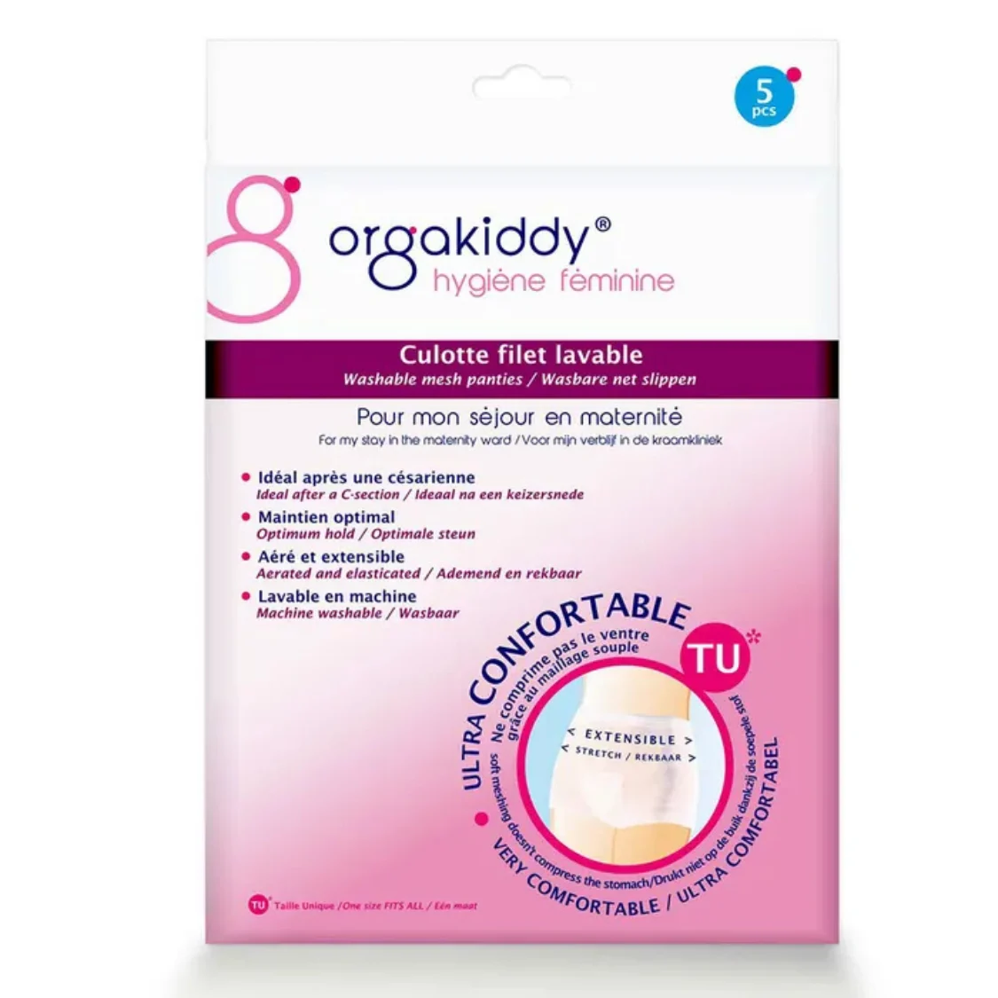 Orgakiddy Mutandina Rete Lavabile Taglia Unica X5