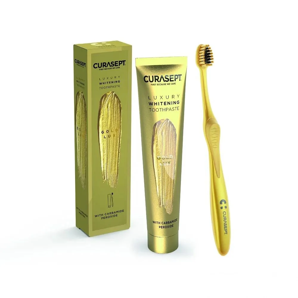 Curasept Gold Luxury Whitening Dentifricio + Spazzolino da Denti 75ml