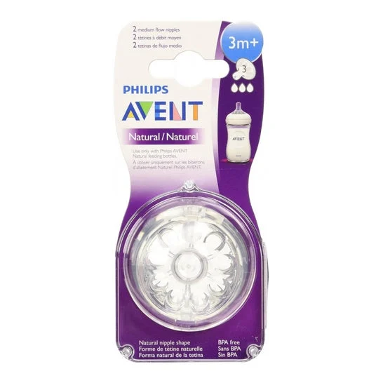 Avent Natural Nipple flusso medio 3 mesi 2 pezzi