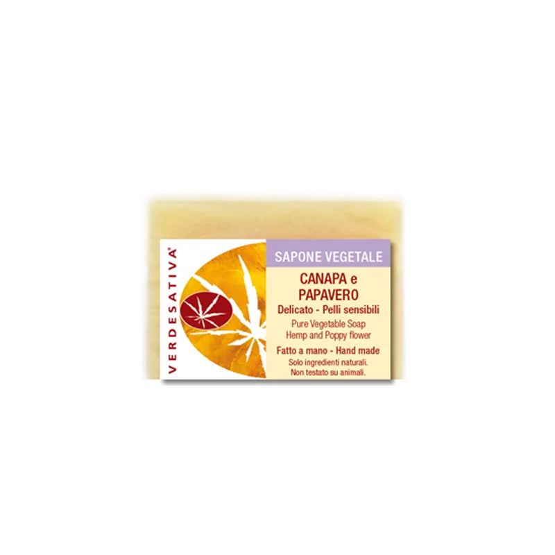 VERDESATIVA Bio Sapone Artigianale – Canapa e Papavero Delicato