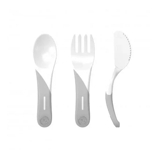 Set di posate Twistshake Learning +6 mesi bianco