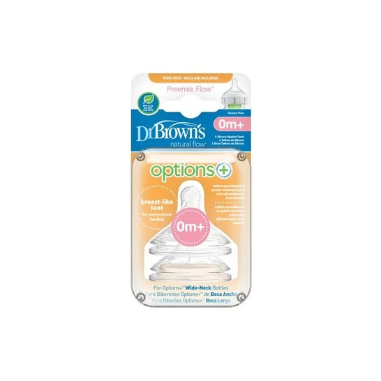 DrBrown's Standard Teat Wide Mouth Preemie 2 pezzi