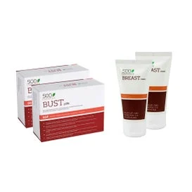 500Cosmetics Packs Seno Duplo Para El Pecho 2x60Caps + Crema 2x100ml