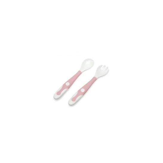 Kiokids Set Cubiertos Viaje Rosa 2uds